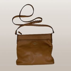 Coach Pebbled Leather File Crossbody Shoulder Handbag Purse Brown F28035